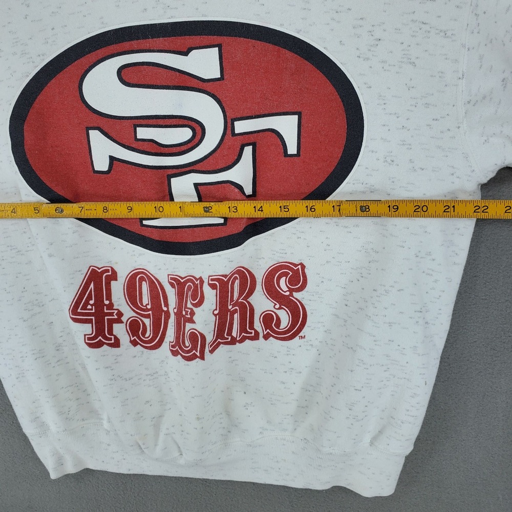 Vintage Sweatshirt Mens L White San Francisco 49ers NFL Graphic Pullover 90s - Picture 6 of 7